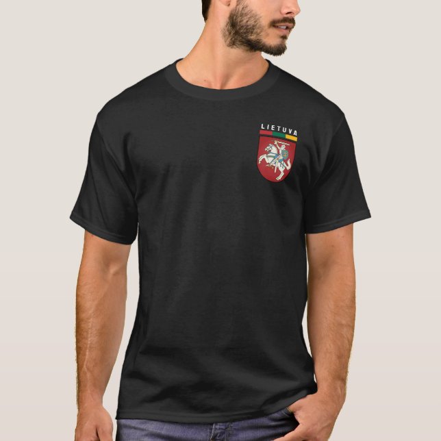 Flag and coat of arms of Lithuania T-Shirt (Front)