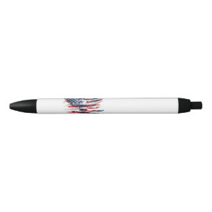 Flag and eagle of the United States.Freedom. Black Ink Pen