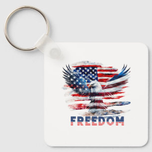 Flag and eagle of the United States.Freedom. Key Ring