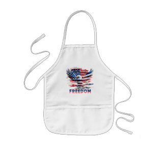 Flag and eagle of the United States.Freedom. Kids Apron