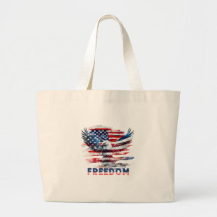 Flag and eagle of the United States.Freedom. Large Tote Bag