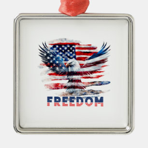 Flag and eagle of the United States.Freedom. Metal Tree Decoration