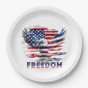 Flag and eagle of the United States.Freedom. Paper Plate