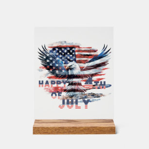 Flag and eagle of the United States. Independence Acrylic Sign