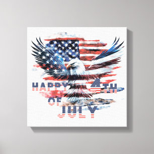 Flag and eagle of the United States. Independence  Canvas Print