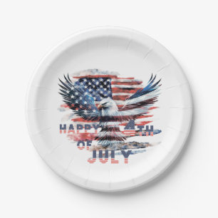 Flag and eagle of the United States. Independence Paper Plate