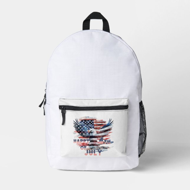 Flag and eagle of the United States. Independence  Printed Backpack (Front)