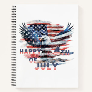 Flag and eagle of the United States. July 4th. Ind Notebook
