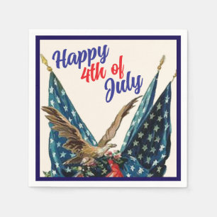 Flag and Eagle Patriotic 4th of July Cookout Party Napkin
