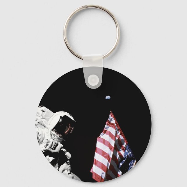 Flag and Earth Key Ring (Front)