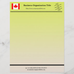 Flag and logo international business, green theme custom letterhead