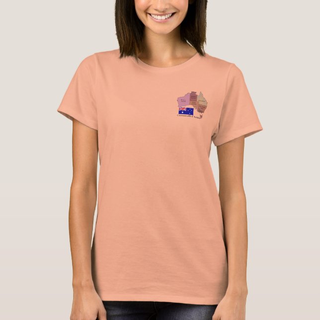 Flag and Map of Australia T-Shirt (Front)