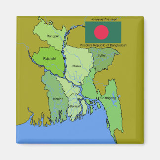Flag and Map of Bangladesh Magnet