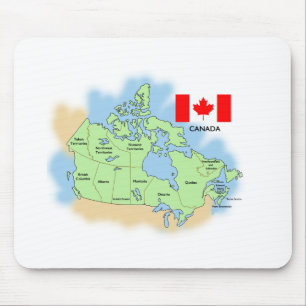 Flag and Map of Canada Mouse Mat