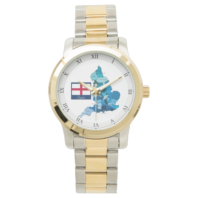 Flag and Map of England Watch (Front)