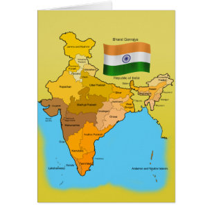 Flag and Map of India