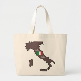 Flag and Map of Italy Large Tote Bag