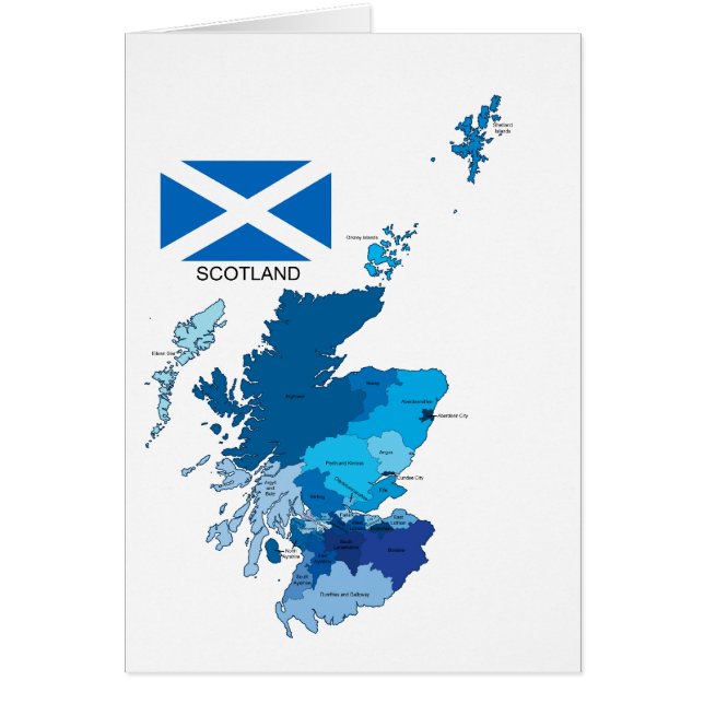 Flag and Map of Scotland (Front)
