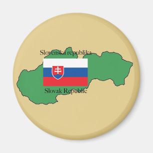 Flag and Map of Slovakia Magnet