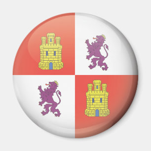Flag and shield of Castilla and Leon Magnet