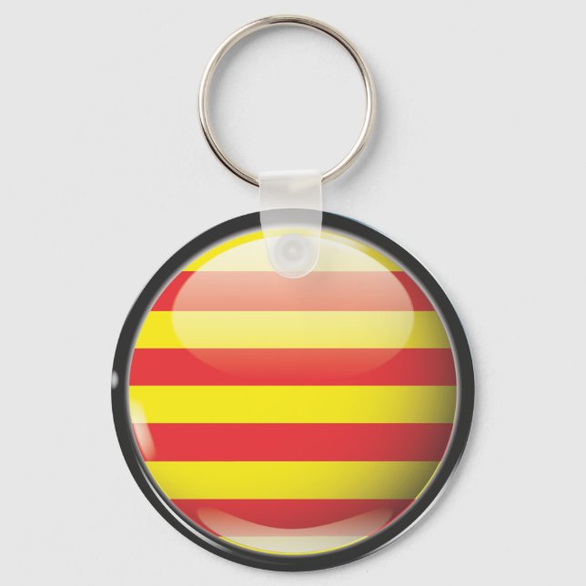 Flag and shield of Catalonia Key Ring (Front)