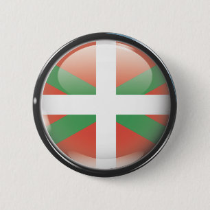 Flag and shield of Euskadi 6 Cm Round Badge