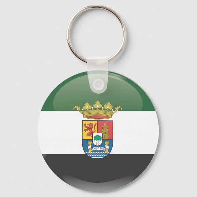 Flag and shield of Extremadura Key Ring (Front)
