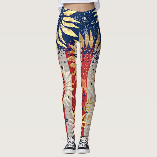 Flag and sunflowers leggings (Front)