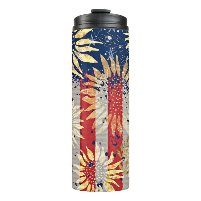 Flag and sunflowers thermal tumbler (Front)