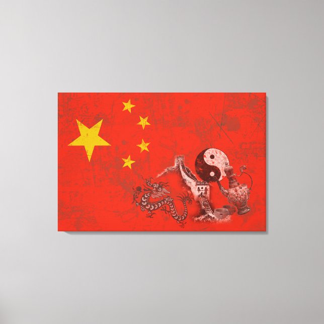 Flag and Symbols of China ID158 Canvas Print (Front)