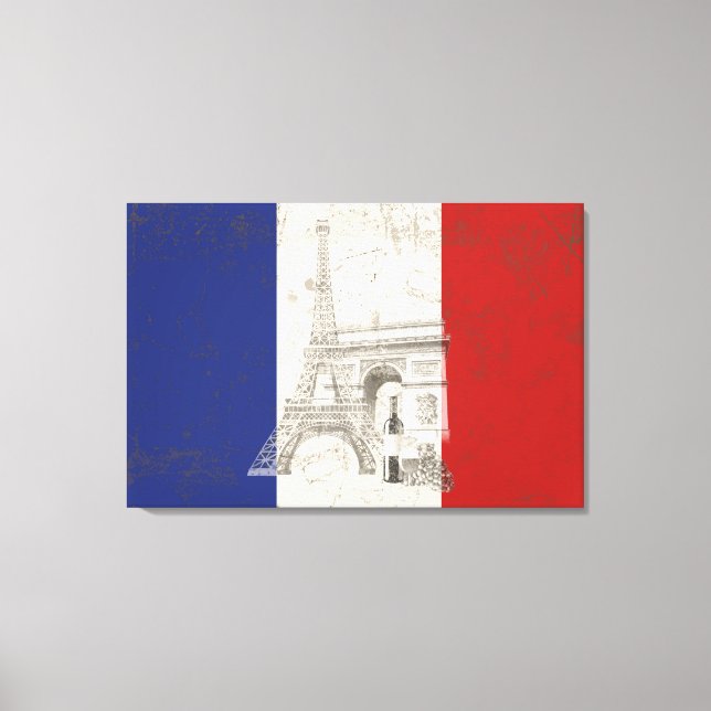 Flag and Symbols of France ID156 Canvas Print (Front)