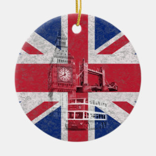 Flag and Symbols of Great Britain ID154 Ceramic Tree Decoration