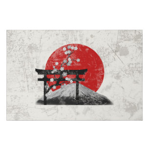 Flag and Symbols of Japan ID153 Faux Canvas Print