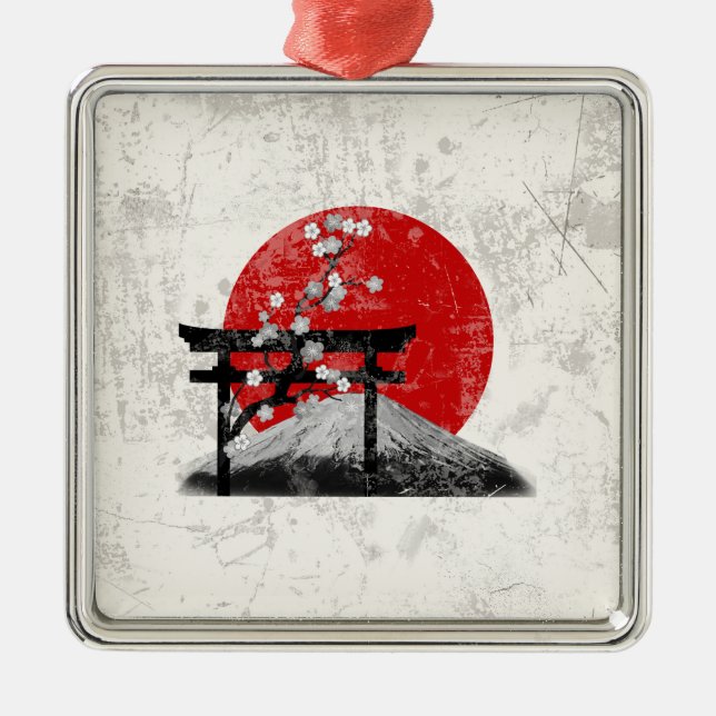 Flag and Symbols of Japan ID153 Metal Tree Decoration (Front)