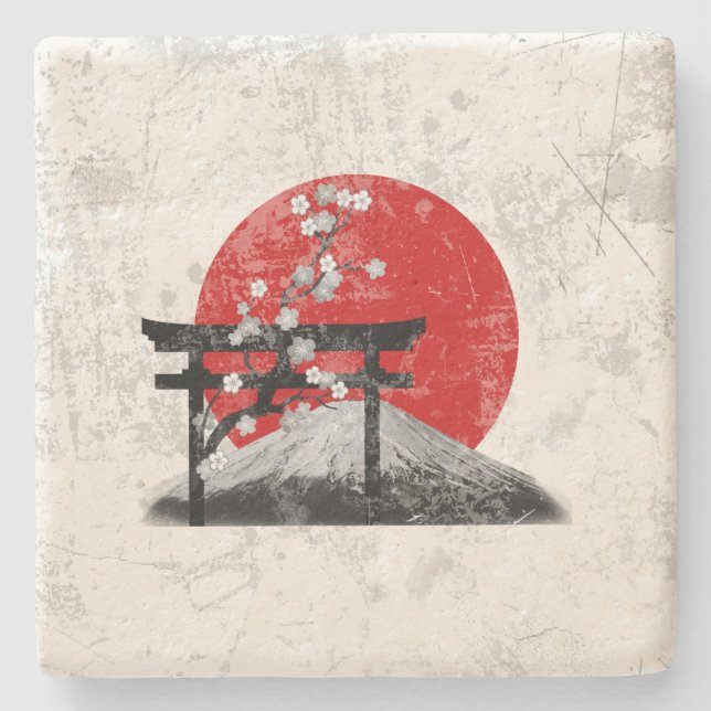 Flag and Symbols of Japan ID153 Stone Coaster (Front)