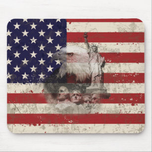 Flag and Symbols of United States ID155 Mouse Mat