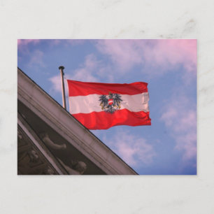 flag austria flying postcard