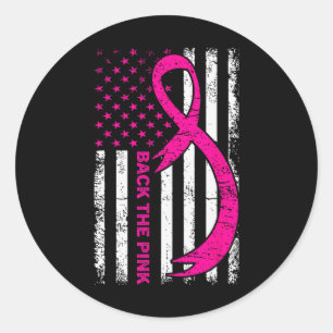 Flag Back The Pink Breast Cancer Awareness Ribbon Classic Round Sticker