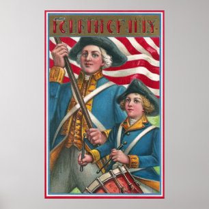 Flag Bearer and Drummer Boy Poster