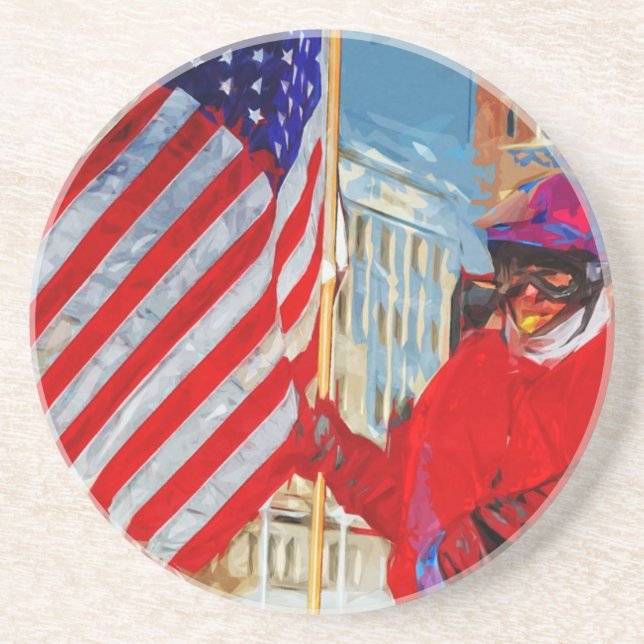Flag Bearer on Horseback Coaster (Front)