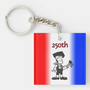 Flag Bearing Colonial Man 250th Key Ring