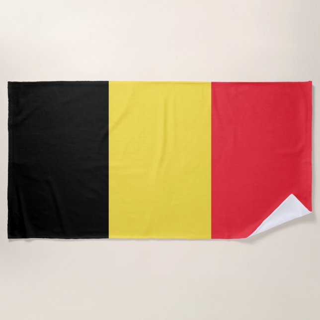 Flag Belgium Tricolor Beach Towel (Front)