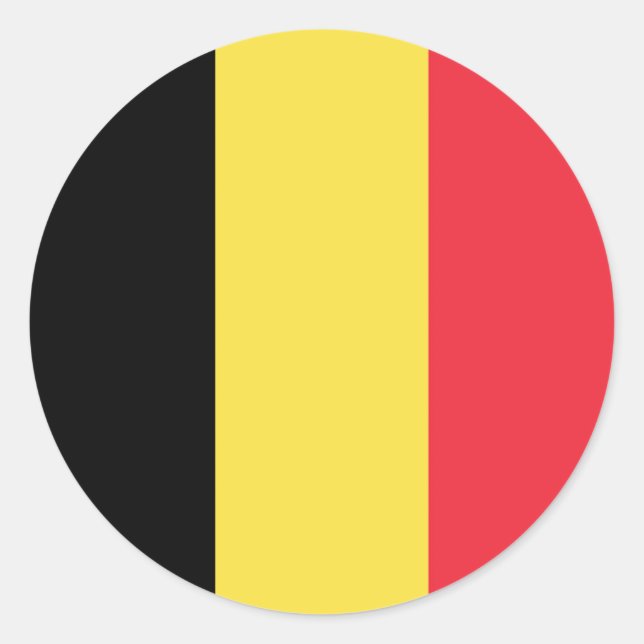 Flag Belgium Tricolor Classic Round Sticker (Front)