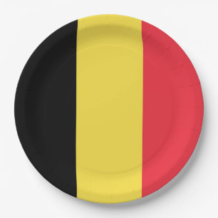 Flag Belgium Tricolor Paper Plate