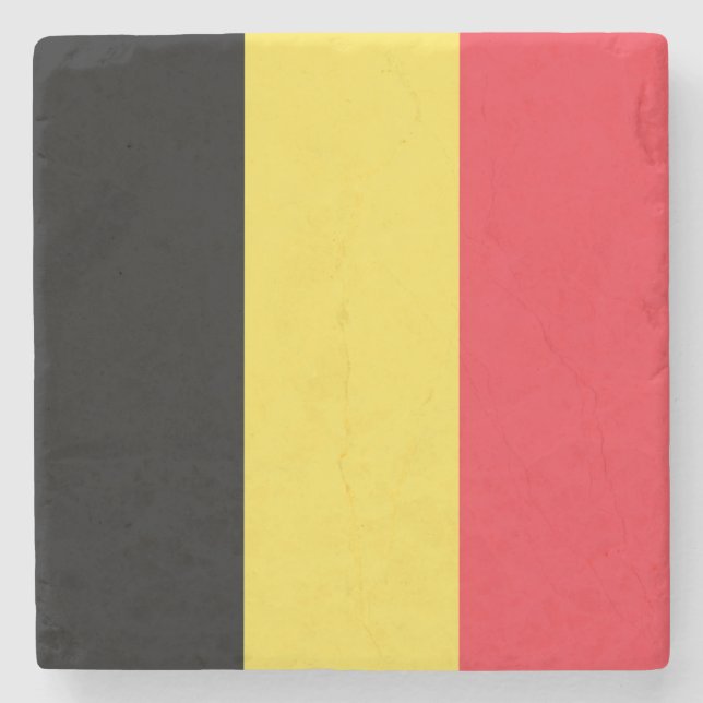 Flag Belgium Tricolor Stone Coaster (Front)