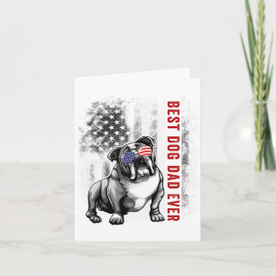 Flag Best English Bulldog Dad Ever 4th Of July  Card