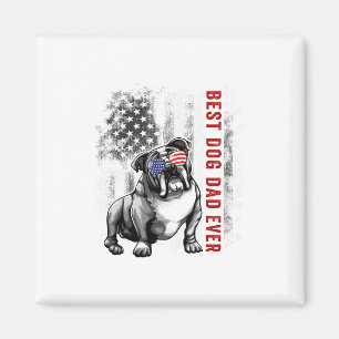 Flag Best English Bulldog Dad Ever 4th Of July Magnet