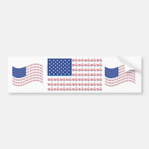 Flag-Blue-Shadow Bumper Sticker