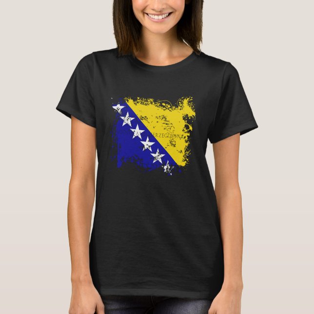 Flag Bosnia Herzegowina Nationality State Origin T T-Shirt (Front)
