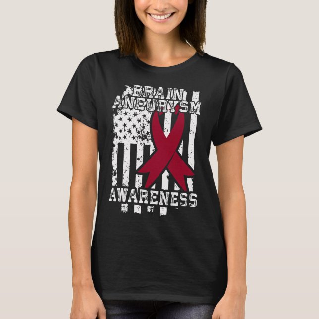 Flag - Brain Aneurysm Survivor  T-Shirt (Front)
